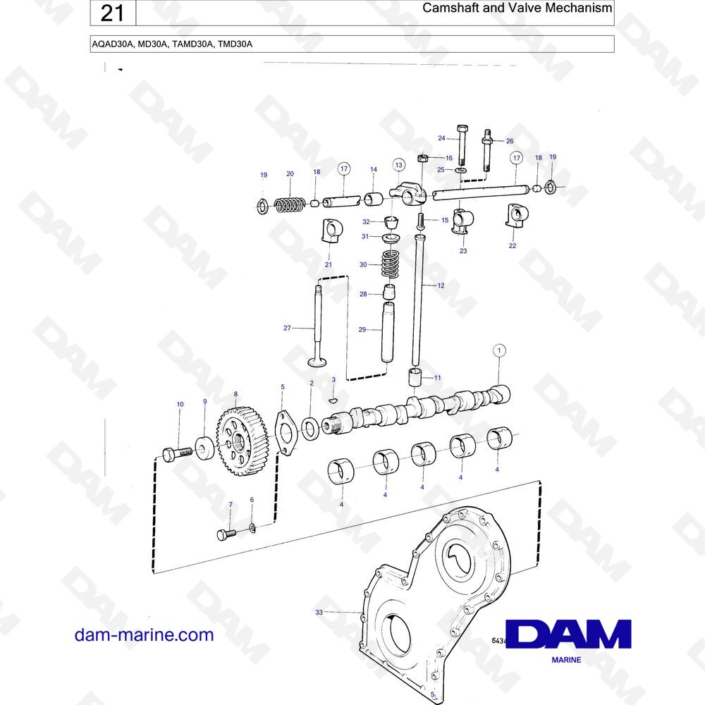 Spare parts and exploded views for Volvo Penta TMD30A Spare parts and exploded views for Volvo Penta TMD30A